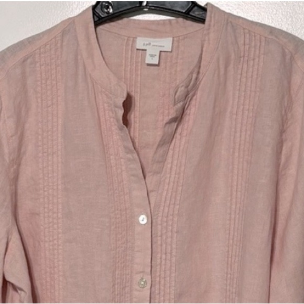 J Jill women’s pink linen tunic shirt Large